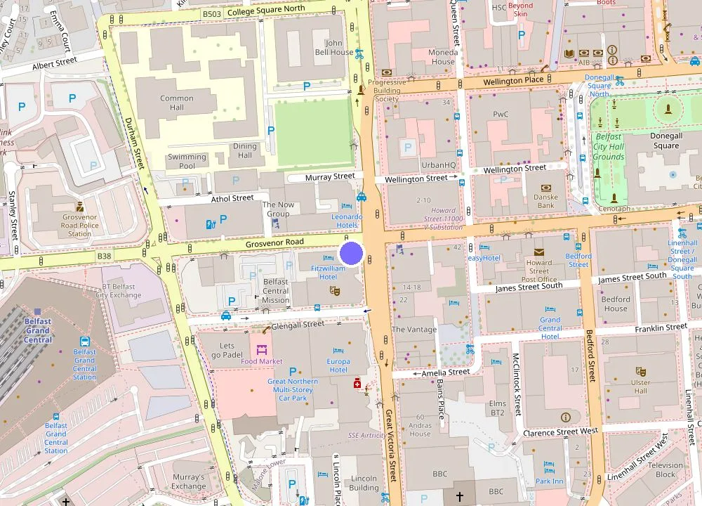 Map: The Fitzwilliam Hotel Belfast